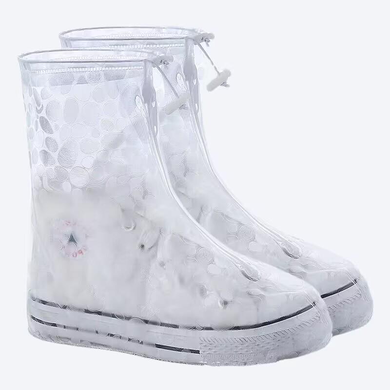 Unisex PVC Waterproof High-Top Non-Slip Shoe Covers for Travel