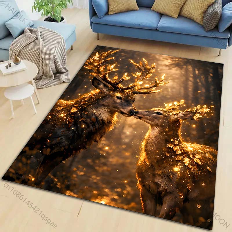 

New product Glowing deer in forest Carpet for Living Room Bedroom Bedside Floor Mat Cloakroom Children Playing Mat Area Rug 40x60cm