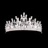 European Bride Alloy Diamond Pearl Crown Tiara Crown Phoenix Hair Accessories Rhinestone Highlight