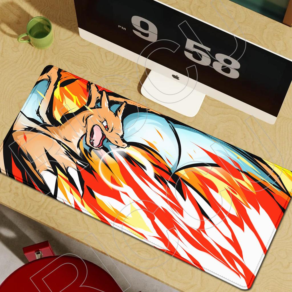 XXL Protection Gaming Mouse Pad Rubber Pokemon Charizard HD Print Pc Accessories Mousepad Keyboard Pad NonSlip Office Laptop