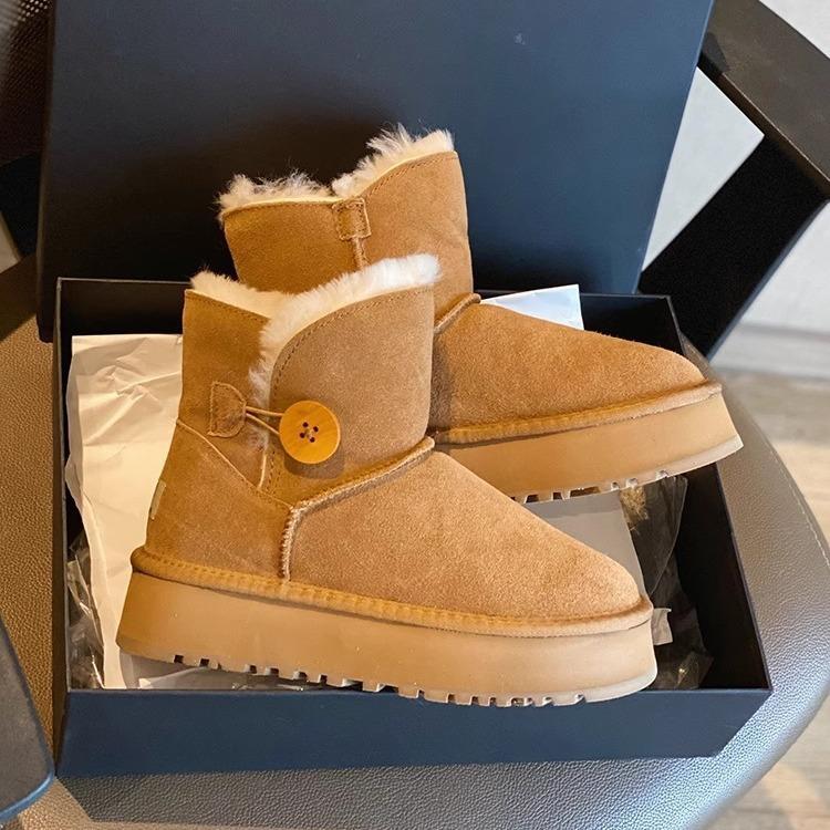 Snow Boots Women's Low-top Thick-soled Plush Cotton Shoes Winter 2025 New Mao Mao Shoes Wear Thermal Cotton Shoes