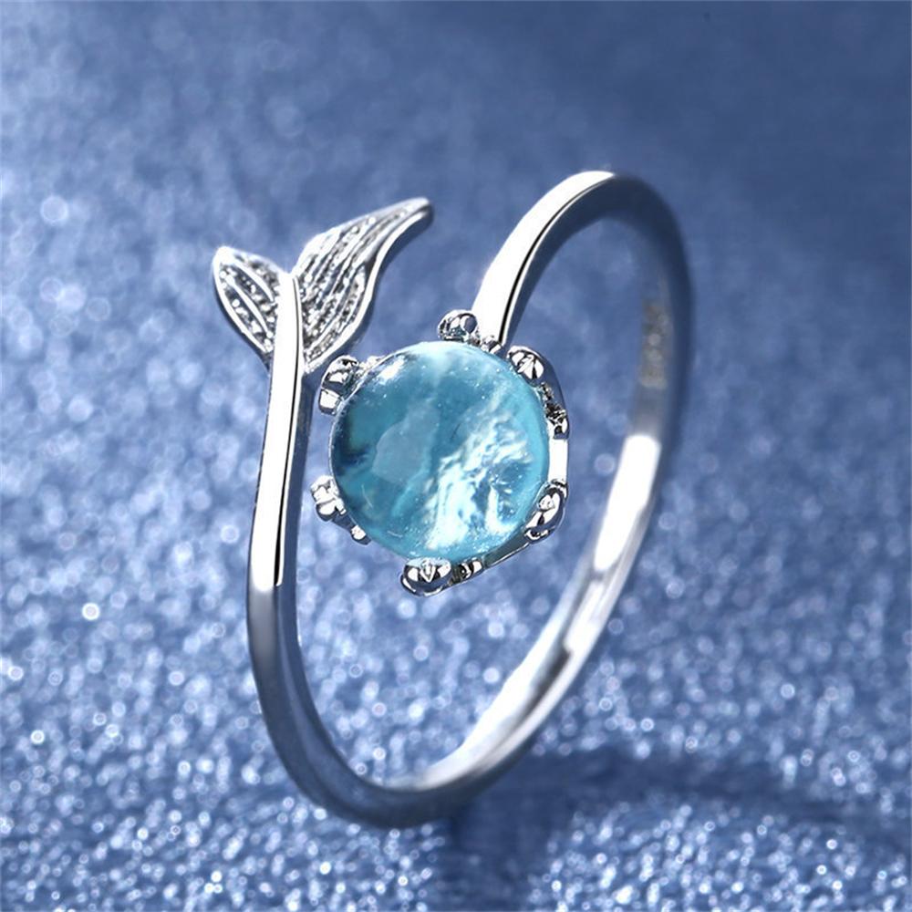 Mermaid Foam Cool Wind Super Fairy Opening Ring Mermaid Ji Fishtail Mermaid Tears Female Sen Is A Lady Gift