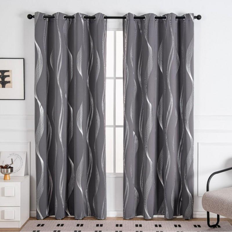 Blackout Curtains Solid Color Thermal Insulation Sun Protection Bedroom Living Room