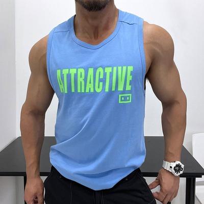 Summer Men's Gyms Tank Tops Fitness Workou Joggers Sleeveless T-Shirt Male Basketball Training Fashion Letter Print Vest Sports