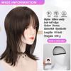 16 Inch Straight Bangs Wig Fiber Synthetic Wig Heat-resistant Non-Glare Natural Cosplay Hairpiece For Women Daily Use Korean Fashion