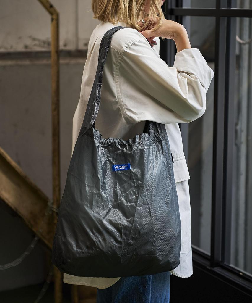 GORDON MILLER Cordura Ripstop Packable Tote Bag with Carabiner, Dark Gray, 1638901