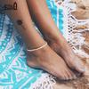 Effie Queen Natural Freshwater Pearls Beaded Chain Anklet Foot Accessories Simple Handmade S925 Silver Party Jewelry Gift SA38