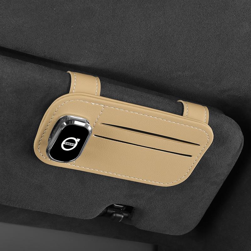 

Car Sun Visor Sunglasses Clip Eyeglasses Casr Storage Accessories For Volvo XC60 V50 V40 XC90 S60 S40 S80l V90 V60 EX90 S90 XC40 жовтий