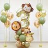 Jungle Animal Head Foil Balloons Wild One Birthday Party Decorations Kids Favors Safari Animals Balloons Baby Shower Supplies