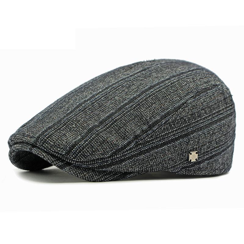 Peaked Cap British Retro Forward Hat Autumn Winter Beret Men's Velvet Warm Cap