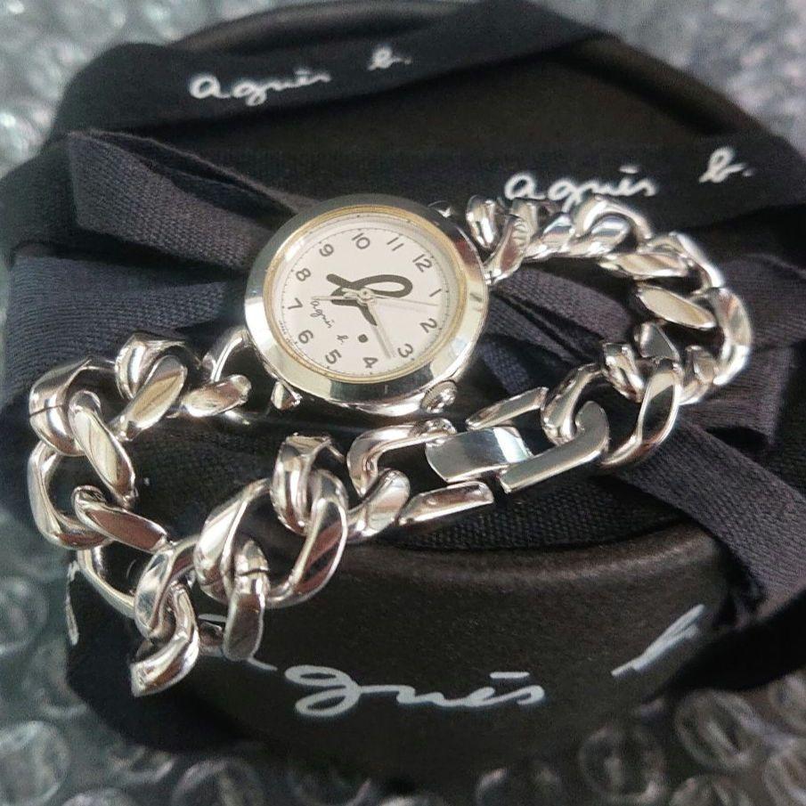 

[USED] agnes.b V401 agnes.b. quartz watch, glossy silver