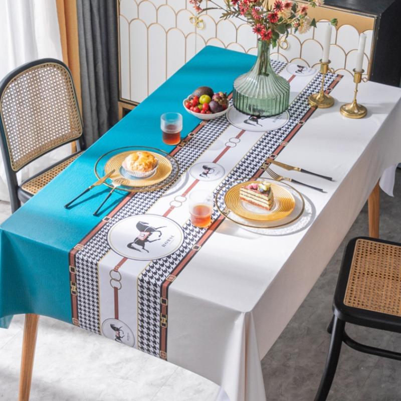 Față de masă în stil nordic Impermeabilă Rezistentă la ulei Lavabilă Pvc Covoraș pentru masă de ceai Rectangulară Petrecere transfrontalieră Modă nouă Casă Elegantă
