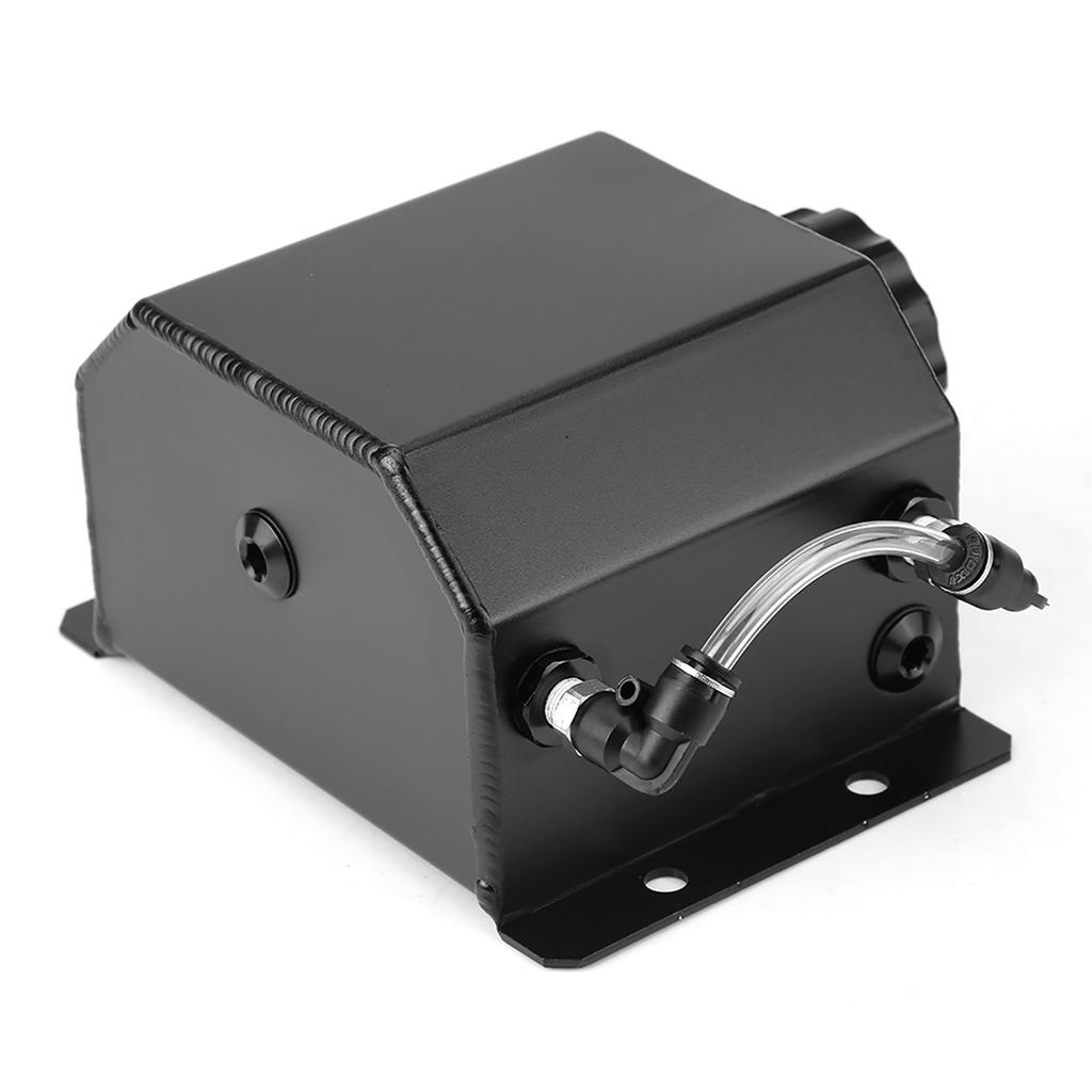 Aluminum Alloy Engine Oil Reservoir Oil Breathable Pot Exhaust Gas Catch Filter Tank Black