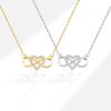 Micro Paved Zircon Infinity Heart Mobius Pendant Necklace Elegant Versatile Fashion Jewelry For Women