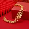Antique Style Double Happiness Golden Mandarin Duck Women's Gold-Plated Bangle for Weddings