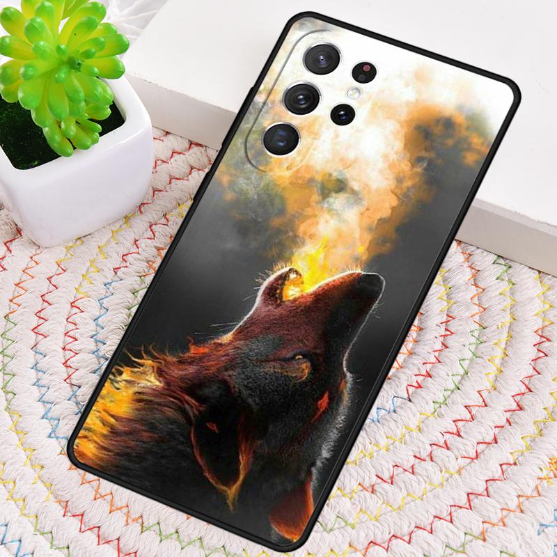 Animal The Wolf Howl Print Phone Case for Samsung Galaxy Note 10 Pro S26 Ultra S23 S24 FE S25 S21 S22 PLUS Shockproof Cove