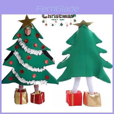 Festive Unisex Christmas Tree Cosplay Costume Funny Clothes Suit Xmas Fancy Dress Party Adults