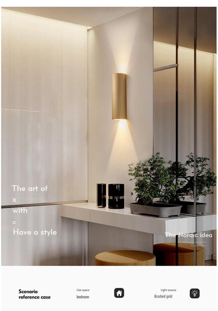 Minimalist Designer Wall Lamp for Living Room, Bedroom, Hotel Corridor, and Bedside: "Light & Shadow"