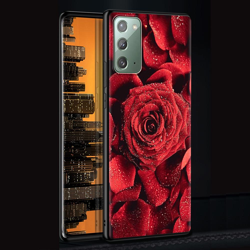 

Чехол с принтом розовой розы и блестками для Samsung Galaxy Note 20 Ultra 10 9 8, силиконовый чехол M31 M30s M51 M31s M52 5G, мягкий черный чехол для телефона Samsung A12