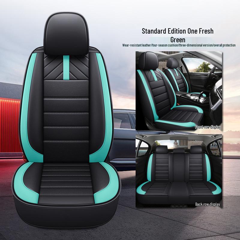 All-Season Universal Leather Car Seat Cushions - Full Coverage for Five-Seater