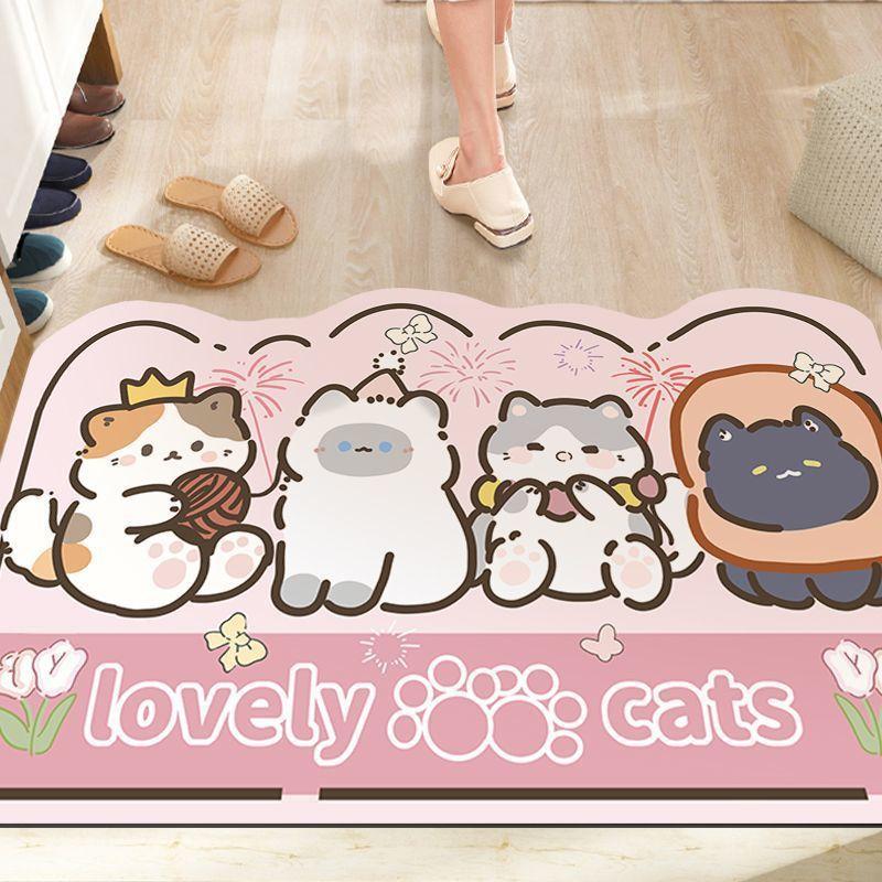 Cartoon Can Love The Home Door Mat Door Dirty Anti-slip Mat Into The Door Porch Can Be Cut Carpet
