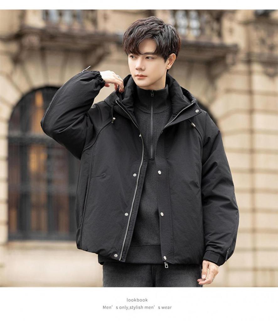 Men's 2025 Hooded Loose Fit Thick Winter Down Jacket - 90% Down, Model 2551