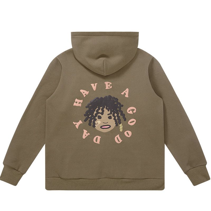 

Hip Hop Wu Xize Dreadlocks Little Black Hooded Sweater Gray Brown(Fleece-Lined) S