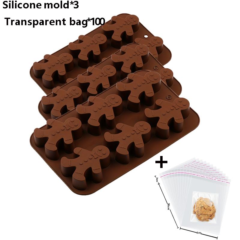 Chocolate Mould Handmade Candy Jelly Pudding Mold Flower Snowman Shape Silicone Moulds Baking Tool for kitchen Accessories