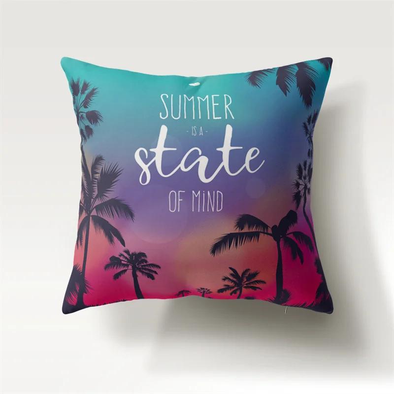 

Летняя пляжная наволочка с закатом и пейзажем 45x45 см, диван, кресло, прикроватная подушка для автомобиля, чехол для подушки, спальня, гостиная, домашний декор 40x40cm