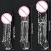 Transparent Penis Extend Sleeve Reusable Condoms Dildo Enhancer Delay Ejaculation Cock Rings Nozzle Sex Toys For Men