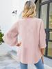 Autumn/Winter 2025 European & American Ruffle Edge Petal Sleeve Loose V-Neck Chiffon Top