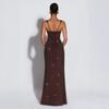 2025 European & American Sexy Spaghetti Strap Off-Shoulder Slim-Fit Shiny Dress