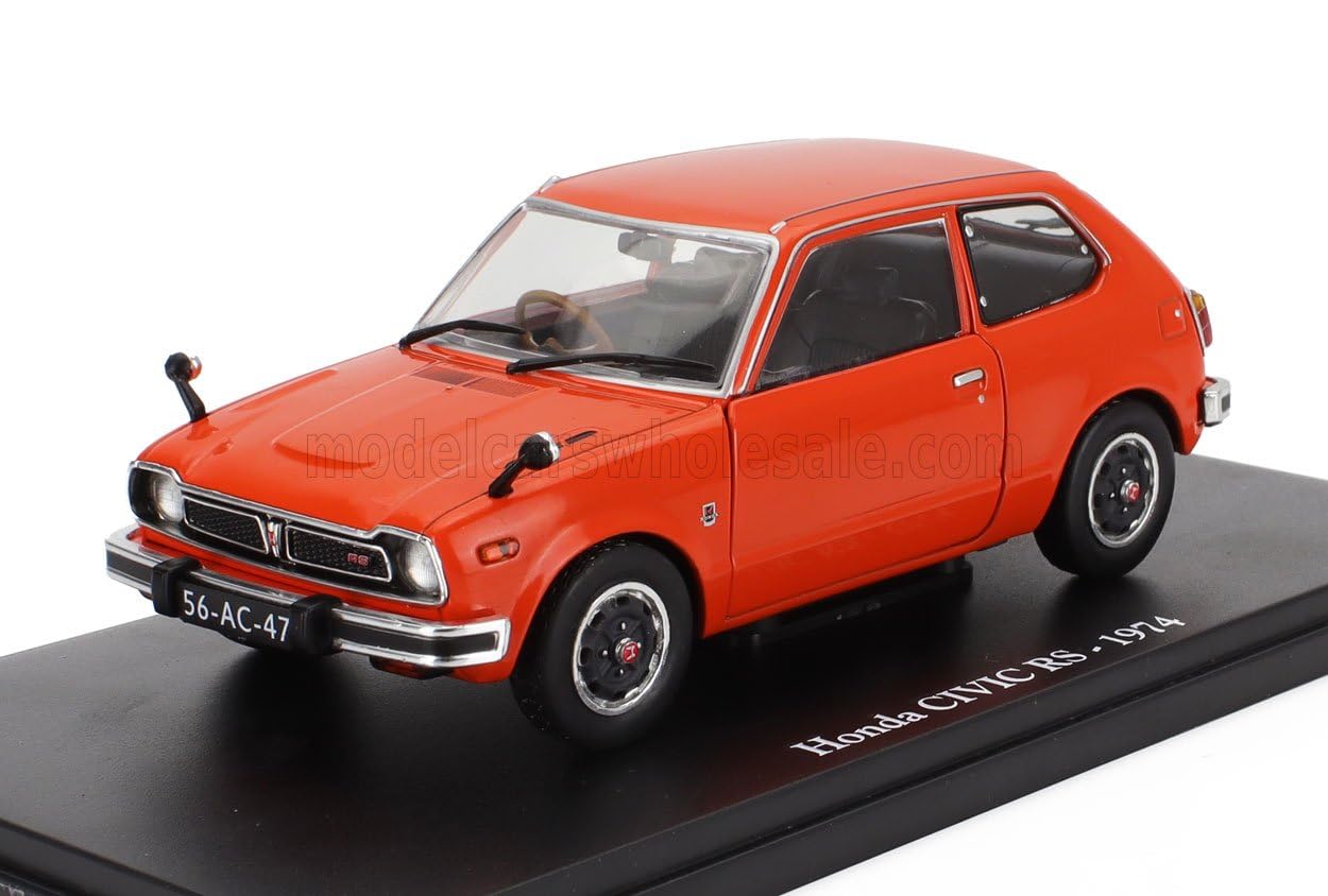 

Miniature Car 1/24 Scale Honda Civic RS 1974 (Orange) with Case оранжевый