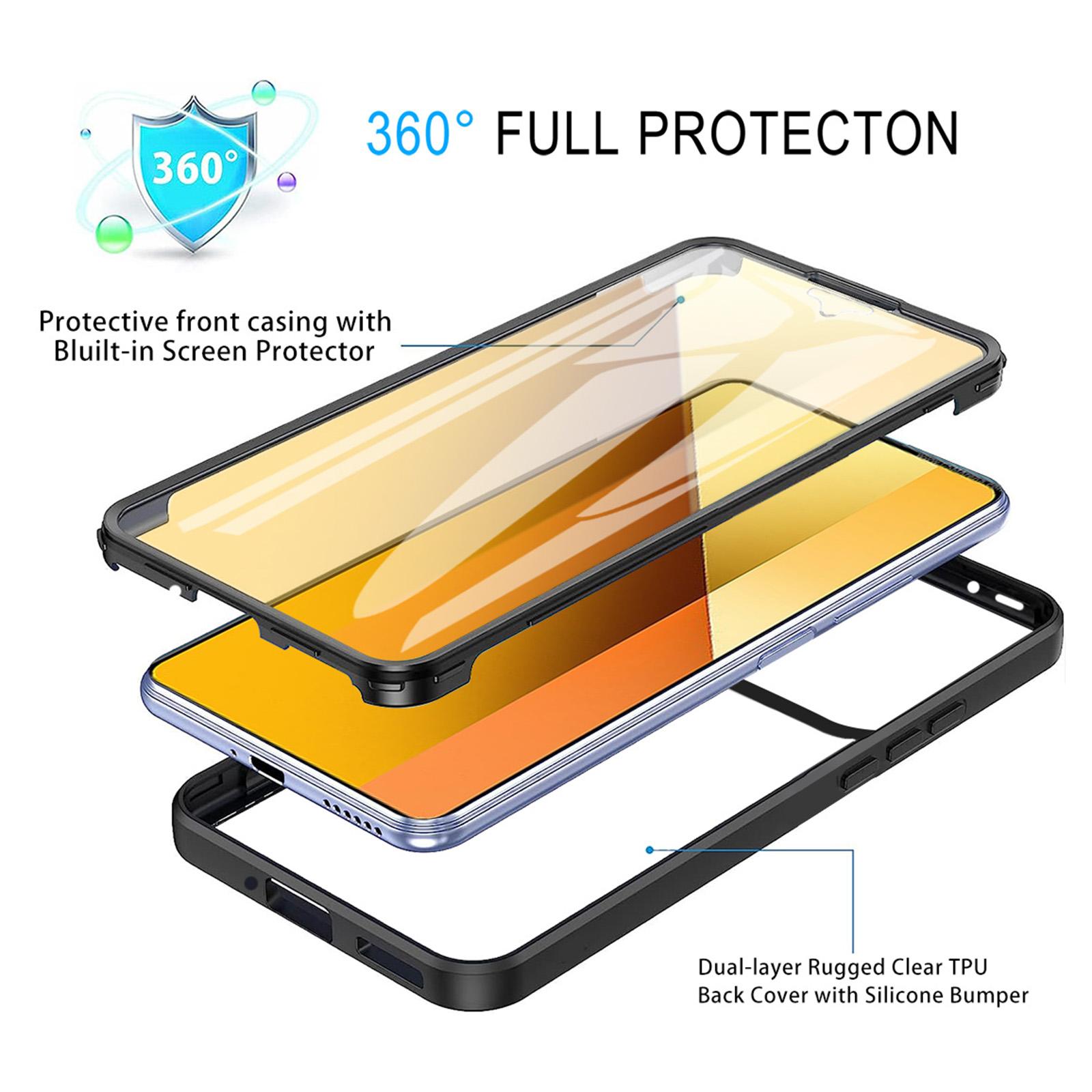 

For Xiaomi 14T Pro Case Acrylic+TPU Clear Phone Cover with PET Screen Film Blue