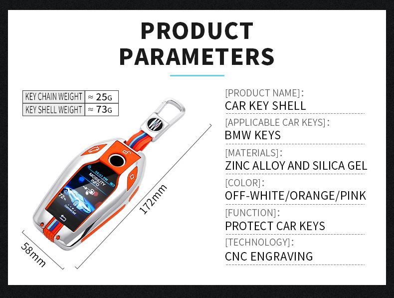 Compatible Key Case for BMW 7 Series 730li/740, 5 Series 535LE, 6 Series GT, X3/X5/X7