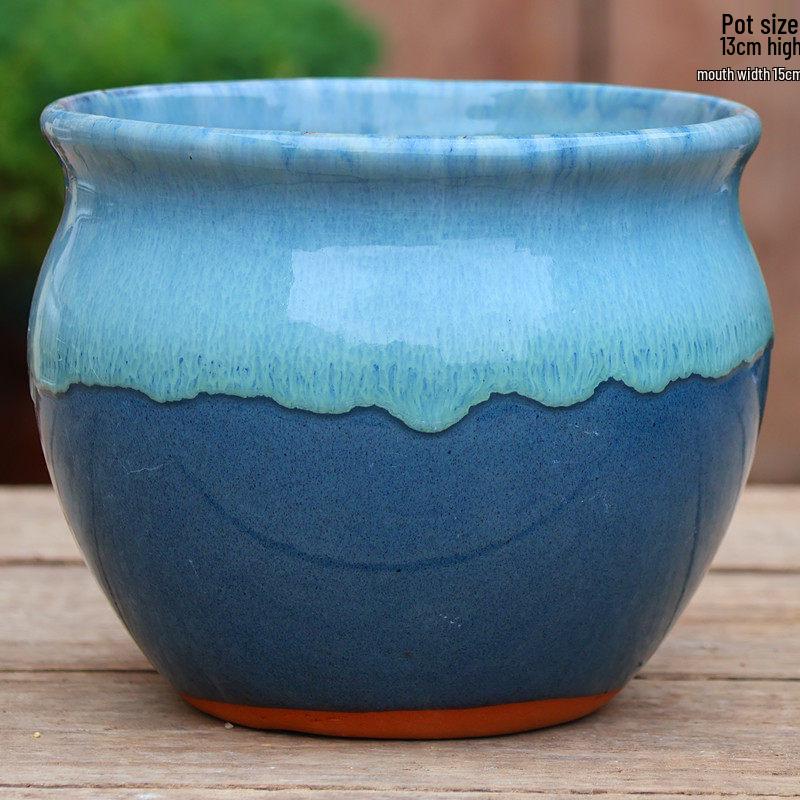 Handmade Retro Zisha Ceramic Pot for Succulents, Orchid, and Asparagus - Breathable Small Flower Pot