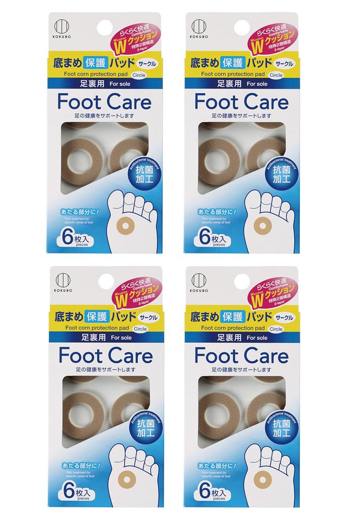 Kokubo Industries Foot Care Sole Blister Protection Pads of 6 Pads Per Protective Cushion for Soles of Foot Blisters Made In (Set 4, Pack)