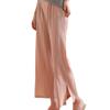 Woman Loose Pleated Pants Solid Slim High Elastic Loose Wide Straight Simple Casual Style Summer Cropped Trousers