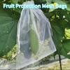 50-200 Piezas Bolsas de Malla Reutilizables para Protección de Frutas Bolsas con Cordón a Prueba de Insectos Cubiertas Barrera contra Plagas para Plantas Frutales Suministros de Jardín