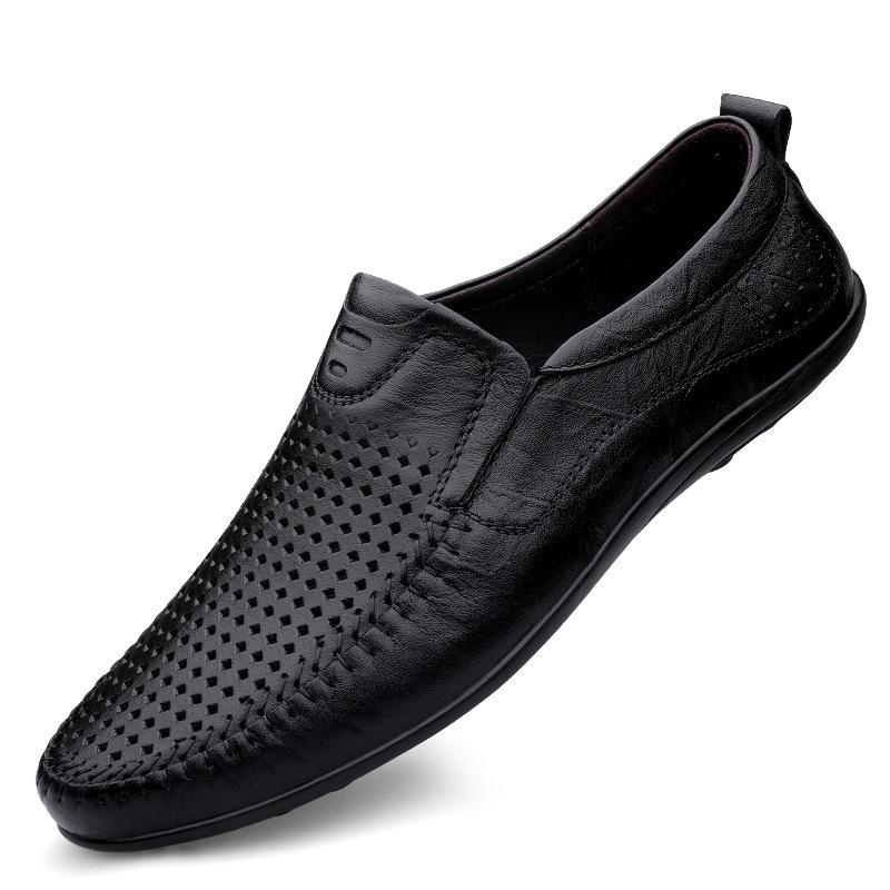 Chaussures en cuir business casual chaussures de conduite en cuir à surface douce cuir respirant printemps chaussures à semelle souple bonnet