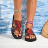 Fashion Women's Colorful Tribal Pattern Slippers Sandals - Fashion Platform, Open-toed, Summer Beach Shoes, Women's Sandals