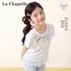 La Chapelle Girls' Sweet Mesh Hem Short Sleeve T-Shirt