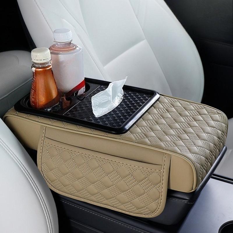 Car Armrest Cushion Cup Holde Car Interior Accessories Universal Auto Center Console Armrest Pillow Arm Rest Cover Memory Foam