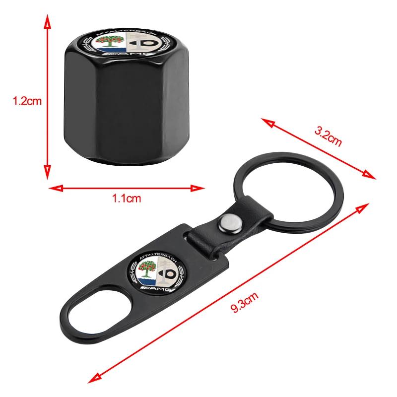 Car Tire Valve Cap Wheel Stem Cover with Wrench KeyChain Stickers For Mercedes-Benz W166 W212 W204 C E ML GL GLK Class X166 X204