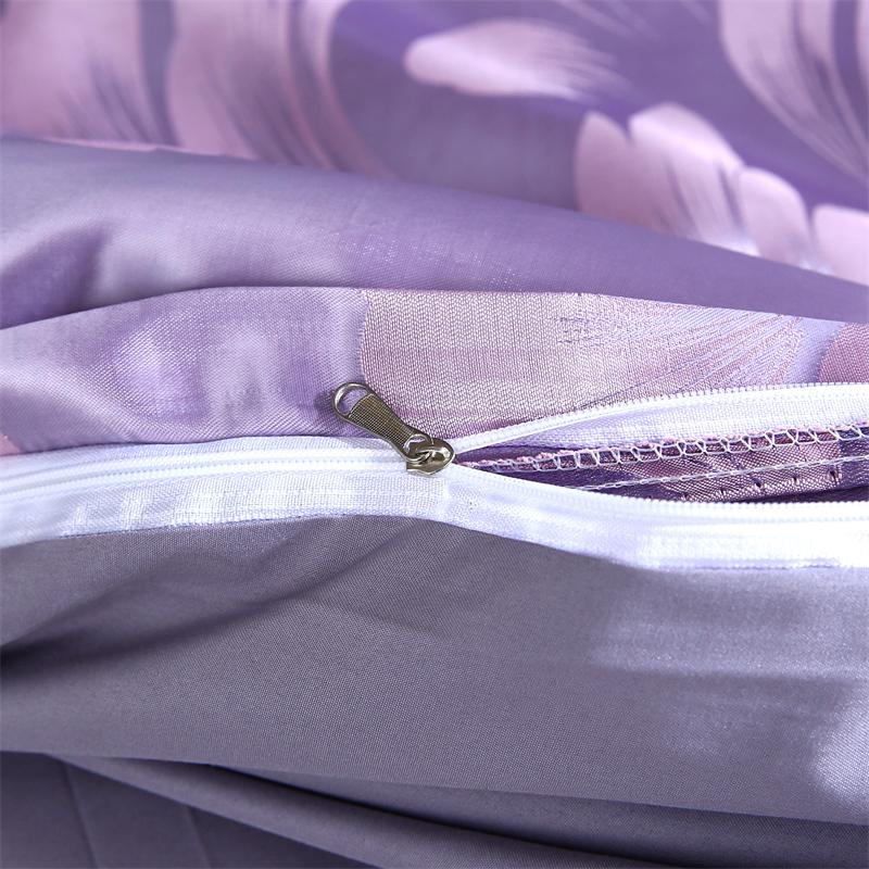 WASART Summer Satin Rayon Jacquard Duvet Cover Set 4pc Elegant Floral Luxury Bedding for Couple King Size 220x240 Cooling Fabric