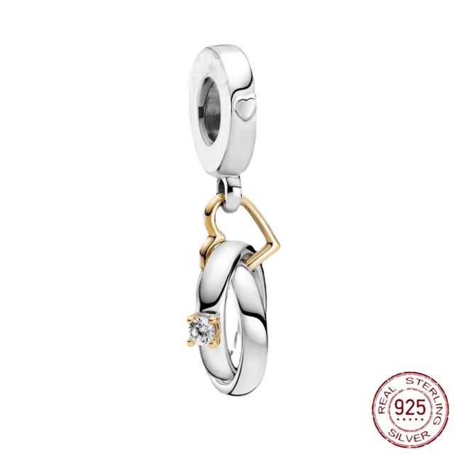 925 Sterling Silver   Autumn New Charm Flower Pink Series Charm Beads Fit Original Bracelets Women Jewelry