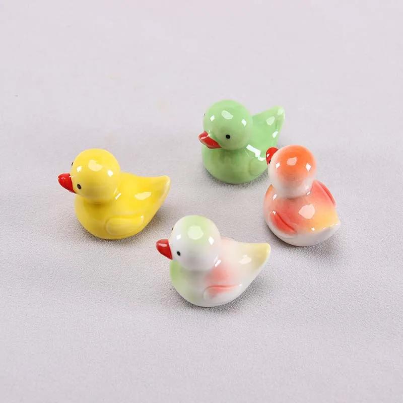 1-4pcs Funny Duck Ceramic Crafts Chopstick Shelf Cute Healing Series Office Decompression Ceramic Duck Ornament For Home