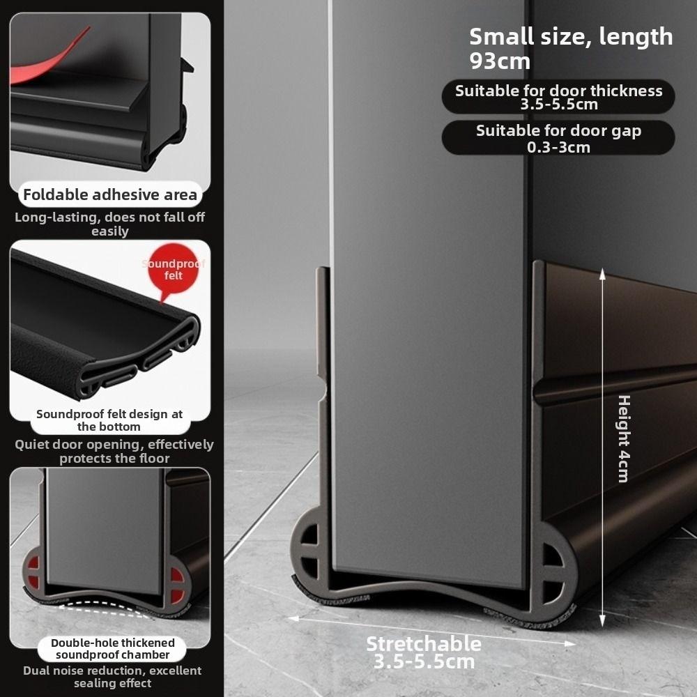 

PVC Weather Stripping Door Seal Door Sweep Under Door Gap Filler Door Draft Stopper Bottom of Door S Black