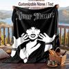 Custom Text Flannel Throw Blanket, Lightweight Cozy Bed Sofa BlanketElvira Mistress of the Dark