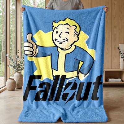 Soft Flannel Blanket Lightweight Cozy Bedroom Living Room CoverFallout Vault Boy